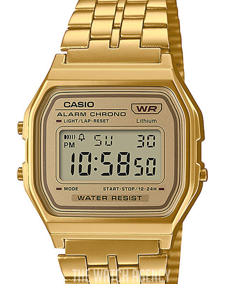 Casio Vintage LCD-screen/Yellow gold toned steel