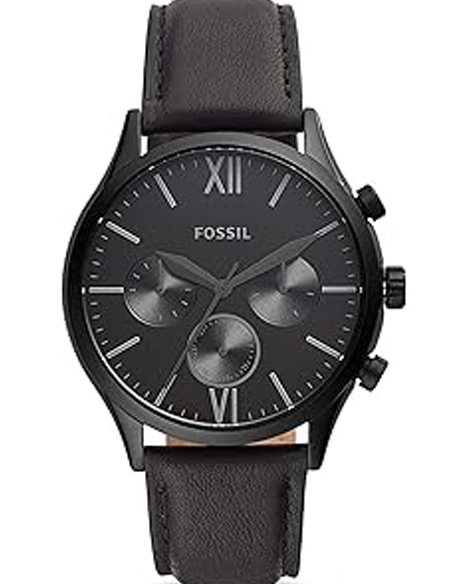 Fossil Chronograph Black Dial and Band Men's Stainless Steel Watch