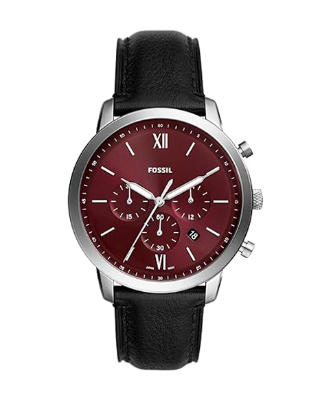 Fossil Men Leather Analog Burgundy Dial Watch